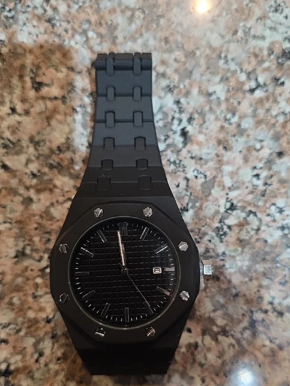 Men's Black Stainless Steel Bracelet Watch - Black